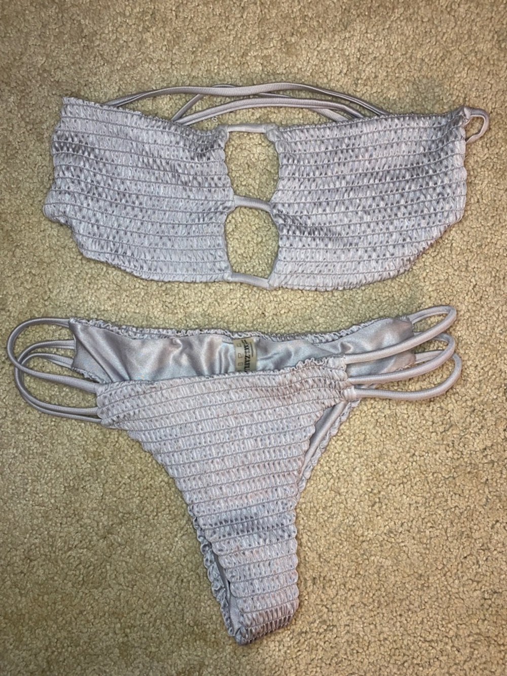 Silver Two-Piece Bikini Set